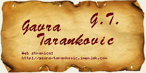 Gavra Taranković vizit kartica